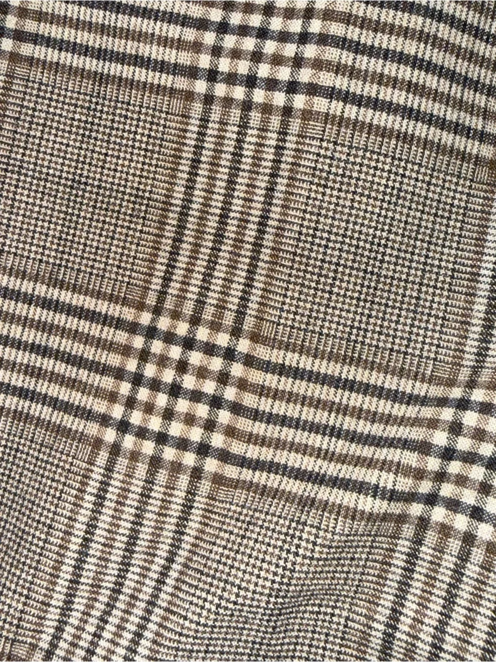Todd Snyder. Italian Wool Sutton Trouser w/Stretch. Brown Glen Plaid. 38.